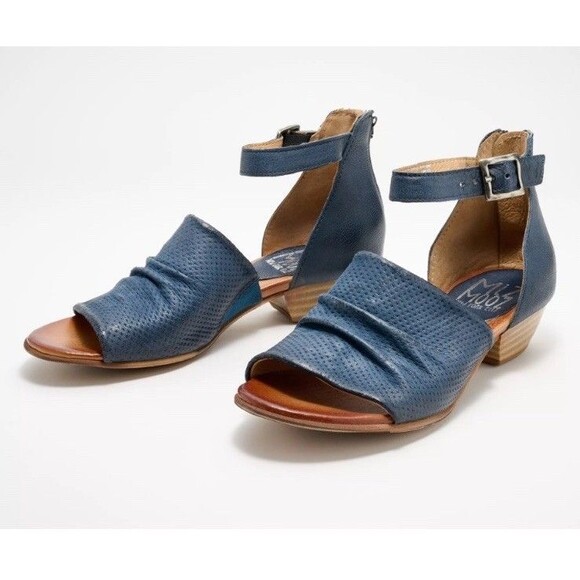 Miz Mooz Leather Wide Width Heeled Sandals - Charley Size 38 EU Or 7.5-8 US - Picture 1 of 16